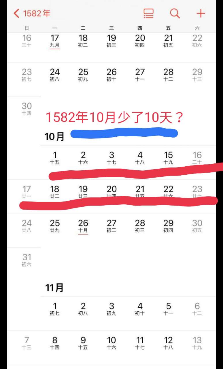 1582年,这少了10天去哪了?